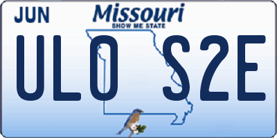 MO license plate UL0S2E