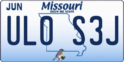MO license plate UL0S3J