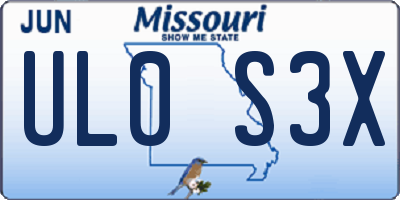MO license plate UL0S3X