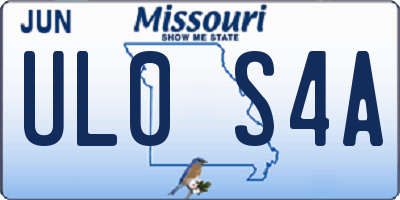 MO license plate UL0S4A