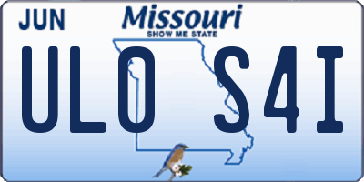 MO license plate UL0S4I