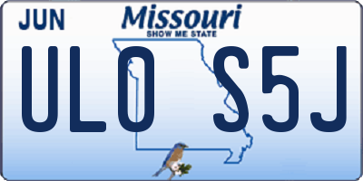 MO license plate UL0S5J