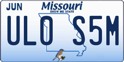 MO license plate UL0S5M
