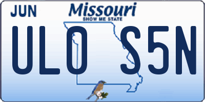 MO license plate UL0S5N
