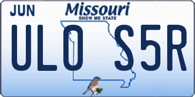 MO license plate UL0S5R