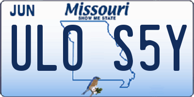 MO license plate UL0S5Y