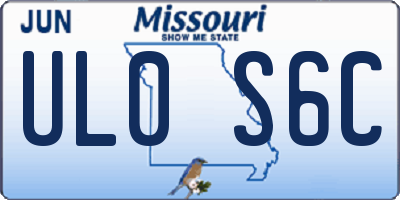 MO license plate UL0S6C