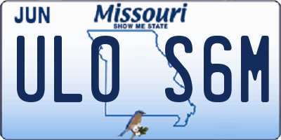 MO license plate UL0S6M