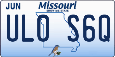 MO license plate UL0S6Q