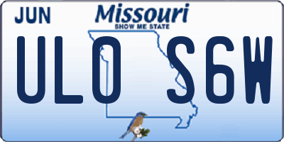 MO license plate UL0S6W