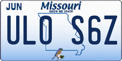 MO license plate UL0S6Z