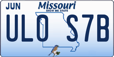 MO license plate UL0S7B