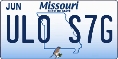 MO license plate UL0S7G