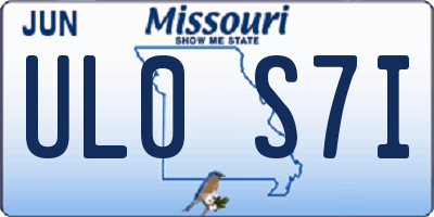 MO license plate UL0S7I