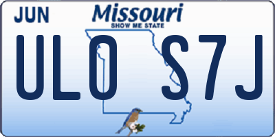 MO license plate UL0S7J
