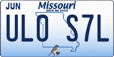 MO license plate UL0S7L