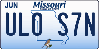 MO license plate UL0S7N