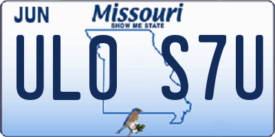 MO license plate UL0S7U