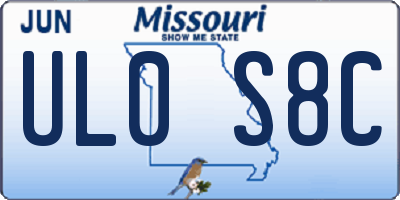 MO license plate UL0S8C