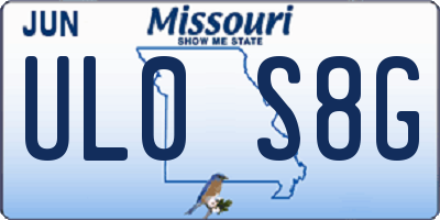 MO license plate UL0S8G