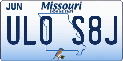 MO license plate UL0S8J