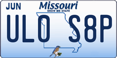 MO license plate UL0S8P