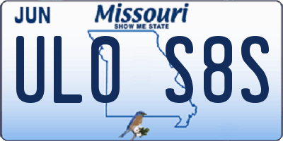 MO license plate UL0S8S