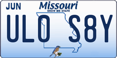 MO license plate UL0S8Y