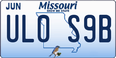 MO license plate UL0S9B