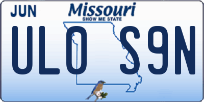 MO license plate UL0S9N