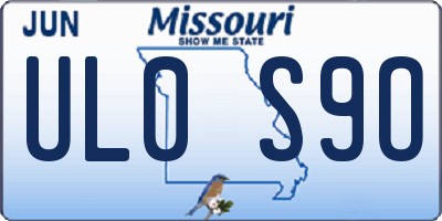 MO license plate UL0S9O