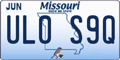 MO license plate UL0S9Q