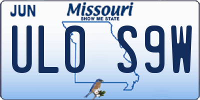 MO license plate UL0S9W