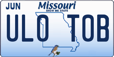 MO license plate UL0T0B
