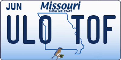 MO license plate UL0T0F