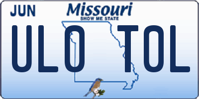 MO license plate UL0T0L