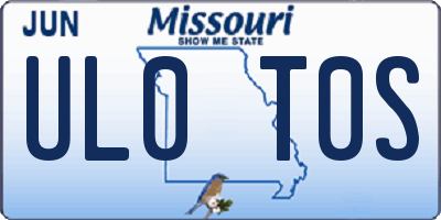 MO license plate UL0T0S