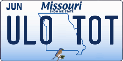 MO license plate UL0T0T