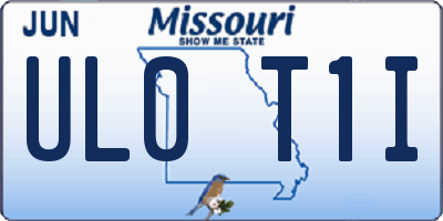 MO license plate UL0T1I