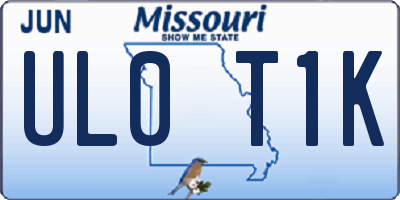 MO license plate UL0T1K