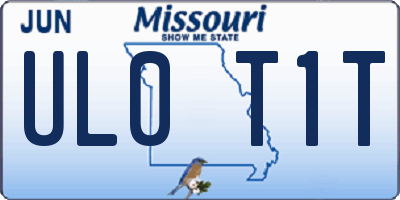 MO license plate UL0T1T