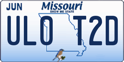 MO license plate UL0T2D