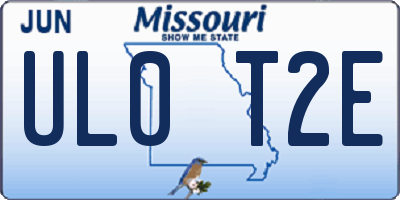MO license plate UL0T2E