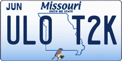 MO license plate UL0T2K