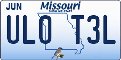 MO license plate UL0T3L