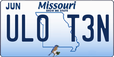 MO license plate UL0T3N