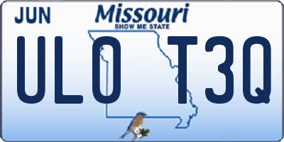 MO license plate UL0T3Q