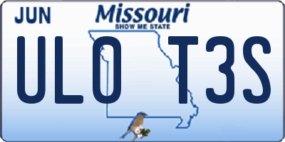 MO license plate UL0T3S