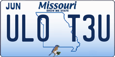 MO license plate UL0T3U