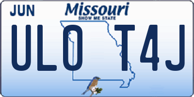 MO license plate UL0T4J